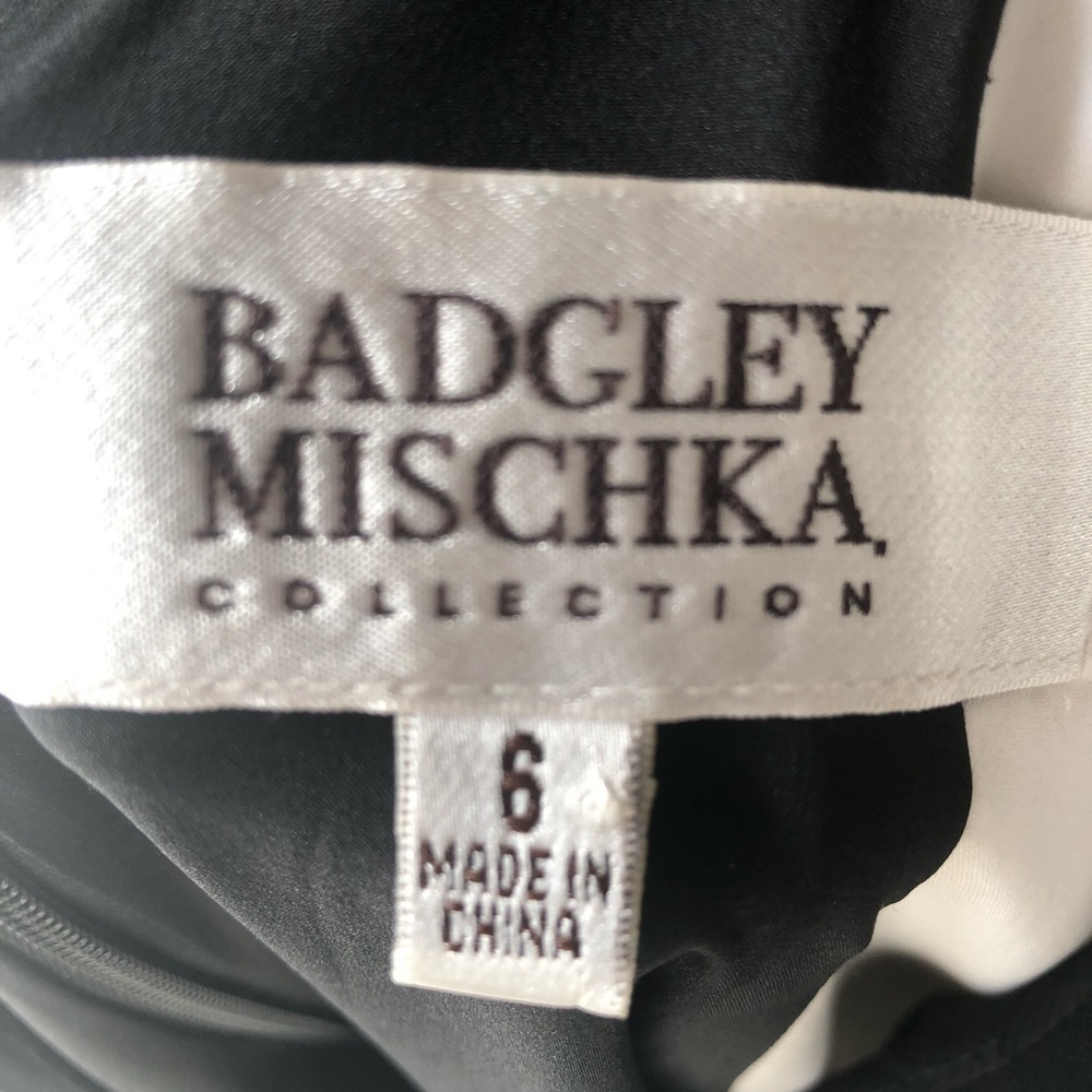 BADGLEY MISCHKA HALTER SHEATH MINI DRESS B/W SZ 6 - Picture 5 of 5